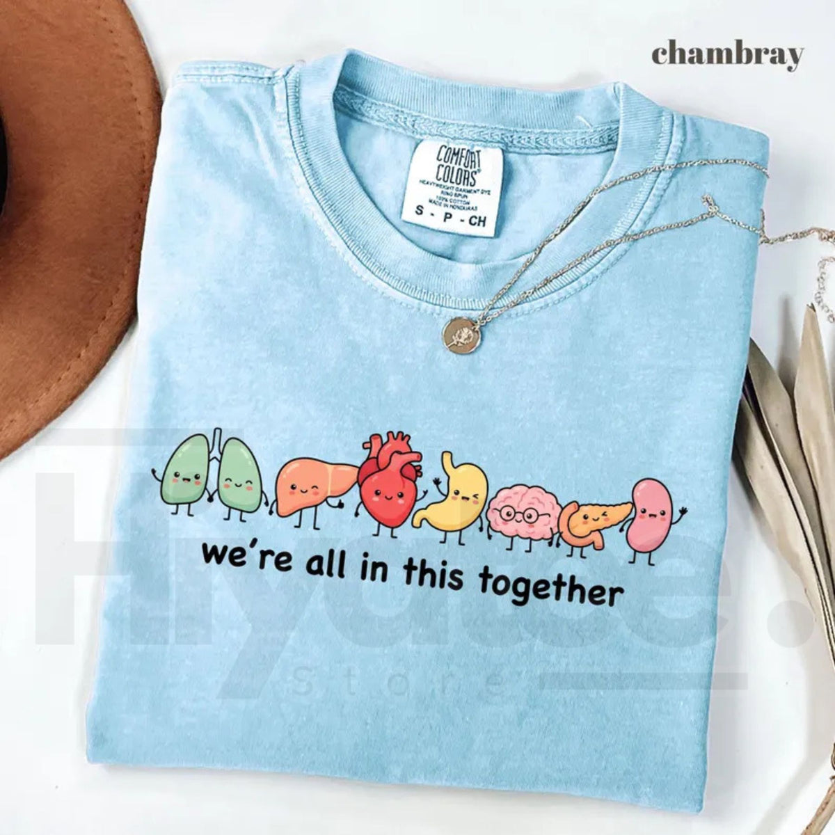 Comfort Colors We're All In This Together Cute Organ Anatomy Tee