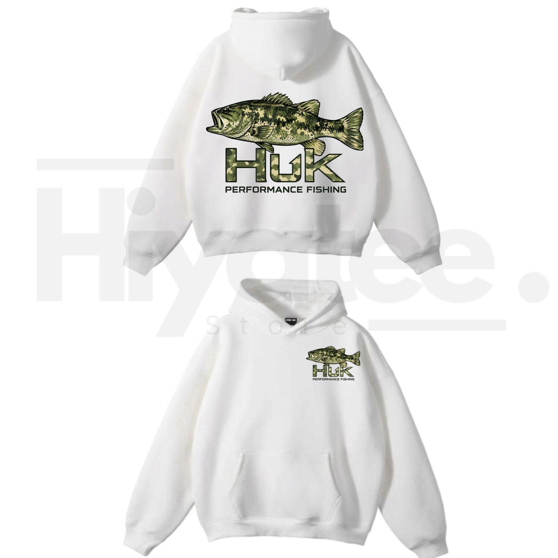 Men's Camo Bass Graphic Fishing Hoodie – Hiyatee