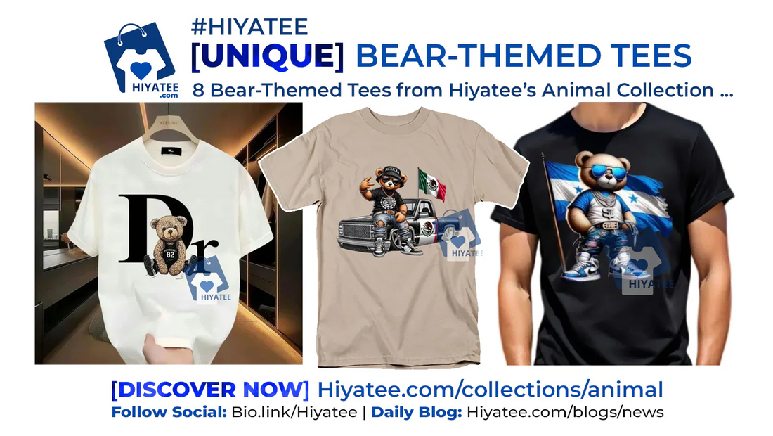 🐻 8 Bear-Themed Tees from Hiyatee’s Animal Collection – For True Bear Lovers Only!