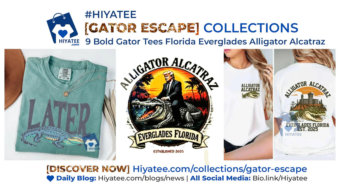 🐊 Run Wild: Florida Everglades Alligator Alcatraz Tees by Hiyatee Gator Escape Collection