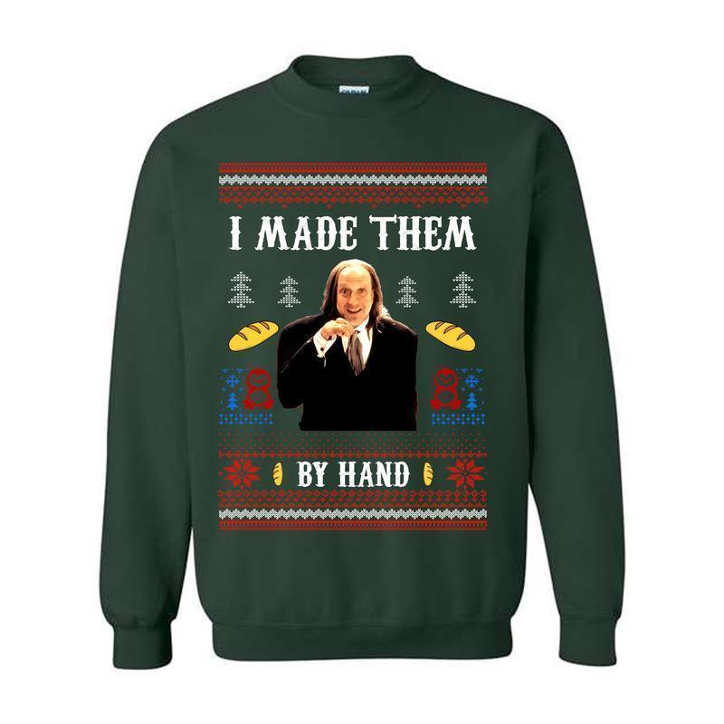 I Made Them By Hand Ugly Sweatshirt, Scary Movie Dinner made by Hand Meme Graphic Sweatshirt For Men, For Women - Hiyatee