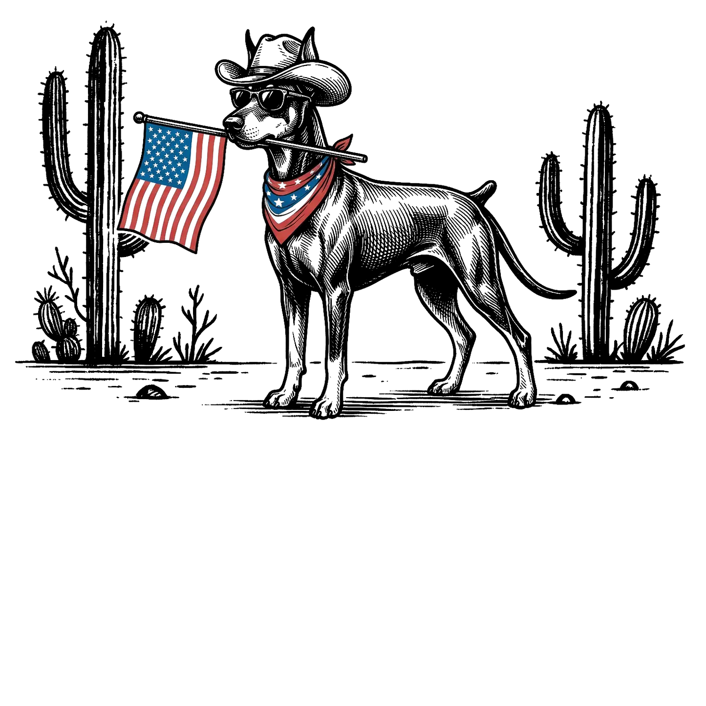 Comfort Colors® Patriotic Western Cowboy Dog Shirt – 4th of July USA Flag Dog Lover Tee