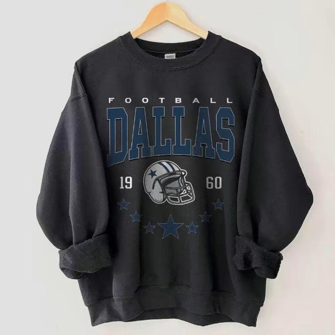 Vintage 90s All Team Football Sweatshirt, 1960s Cowboy Game Day Shirt, Unisex Football Fan Gift Sweater, Team Unisex Shirt Gift Football Fan - Hiyatee