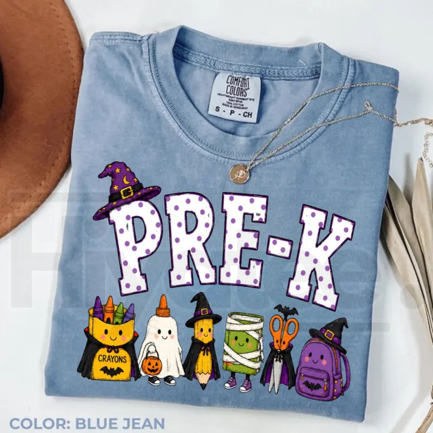 Comfort Colors Halloween Teacher Shirt Spooky Pencil Cute Fall Classroom Tee
