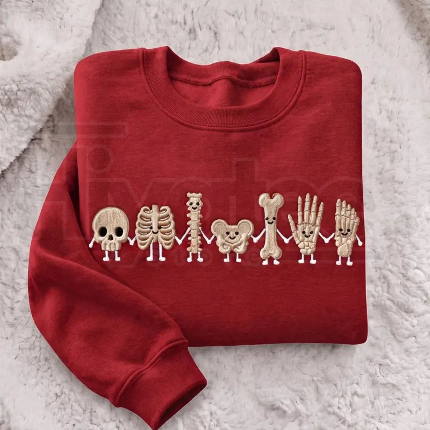 Radiology Tech Skeleton Embroidered Sweatshirt – Cute X-Ray Tech Crewneck & Rad Tech Gift