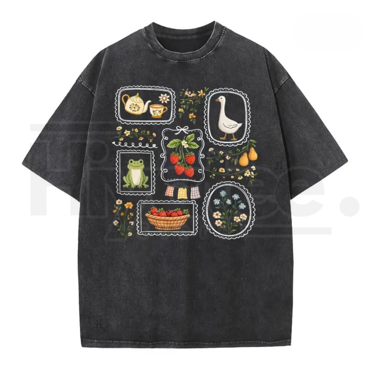 Women's Vintage Acid Wash T-Shirt – Soft Cotton Loose Retro Casual Top
