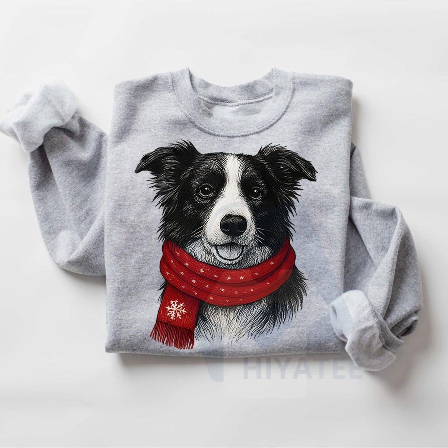 Santa Paws Christmas Dog Sweatshirt: 50 Dog Breeds in Festive Santa Hats, Gildan Unisex Holiday Pullover