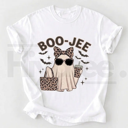 Comfort Colors Boo-Jee Ghost Shirt Leopard Print Coffee Tee