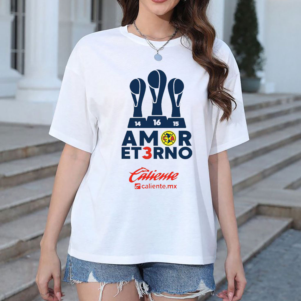 Amor Eterno Tri Campeón Liga Mx 2024 Shirt, Club America Champions T-Shirt SDEAYV Classic Cotton