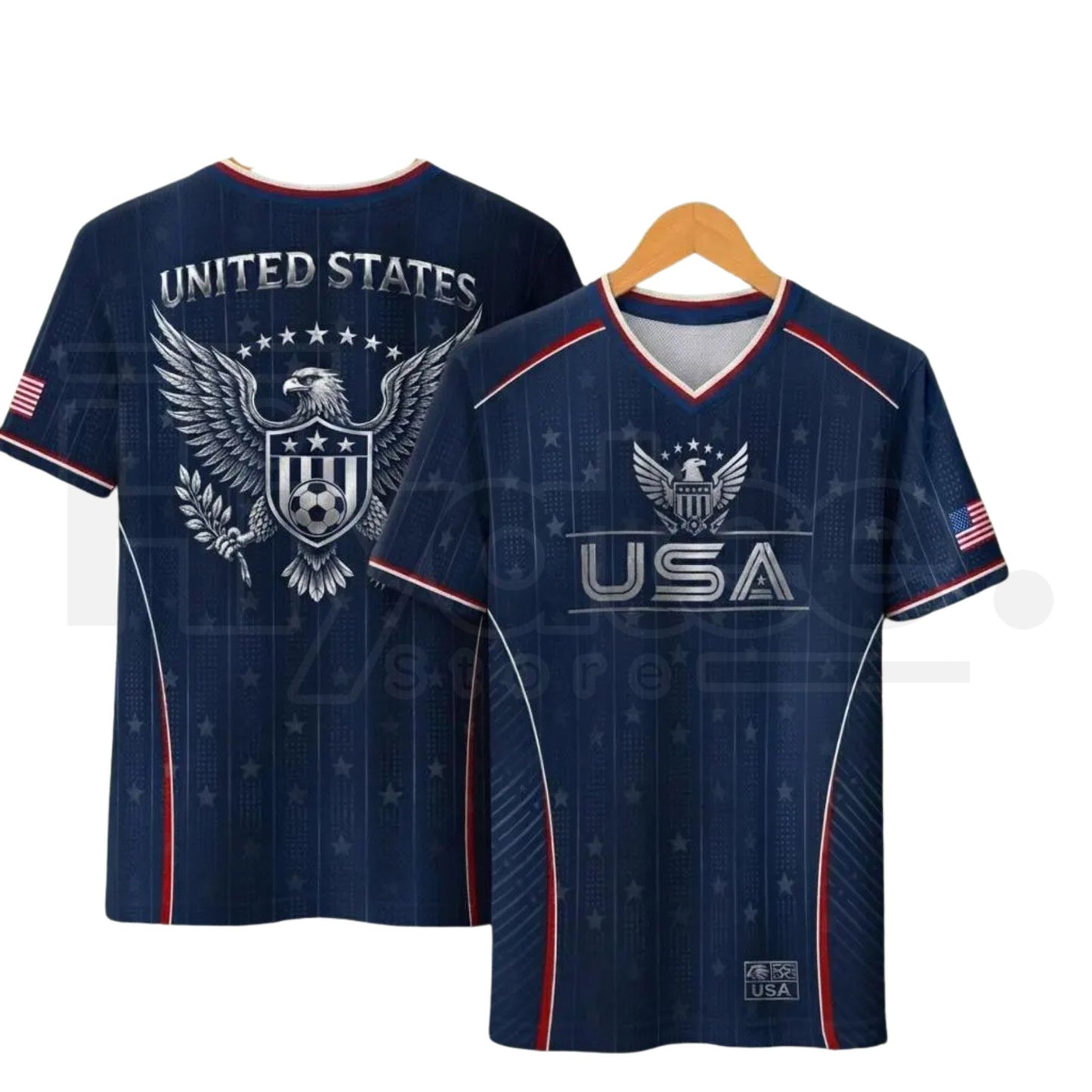 2026 USA Soccer Jersey – Patriotic V-Neck Performance Shirt for Fans