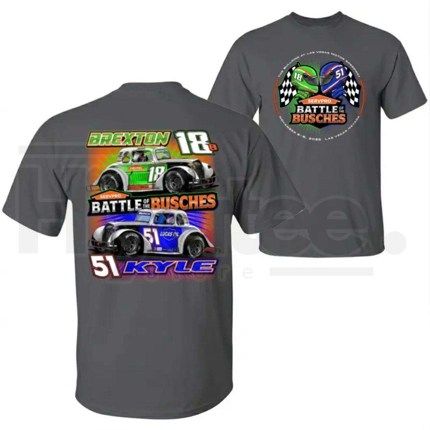 Battle Of The Busches Racing T-Shirt – Vintage Kyle & Brexton Busch NASCAR Style Tee