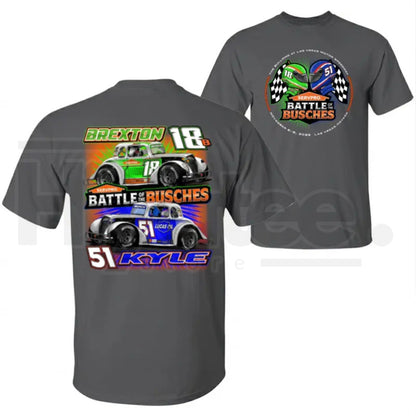 Battle Of The Busches Racing T-Shirt – Vintage Kyle & Brexton Busch NASCAR Style Tee