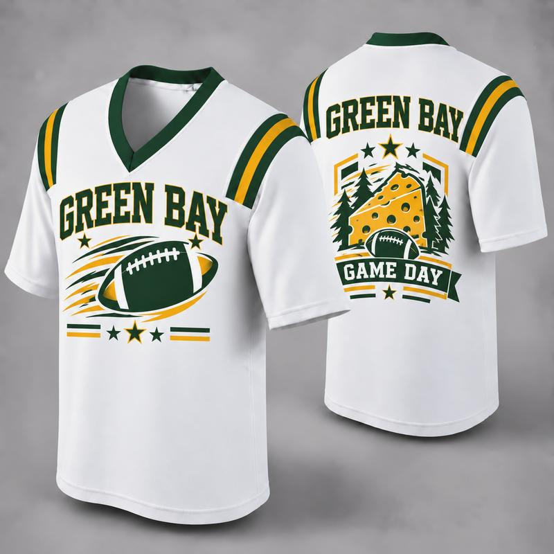 Custom Football Fan Jersey, White Mesh V-Neck Game Day Top, Unisex American Football Apparel for All 32 Teams