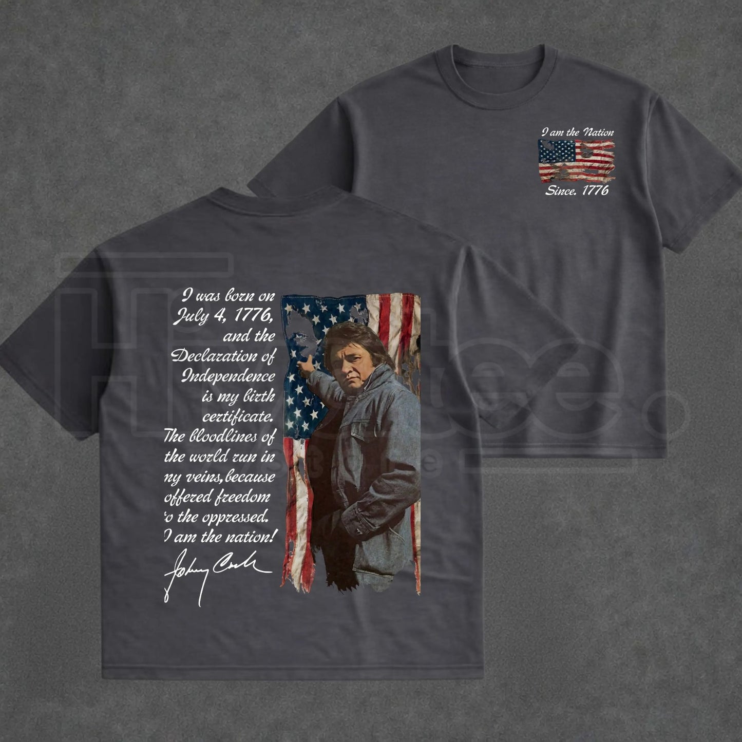 "I Am The Nation" – Vintage Outlaw Music Singer Retro 2-Sided Top