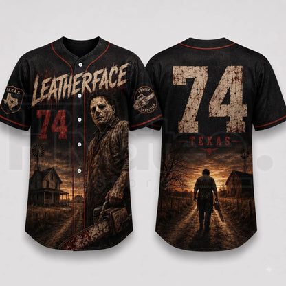 Horror Slasher Baseball Jersey – Gothic Halloween Dark Character Graphic Shirt