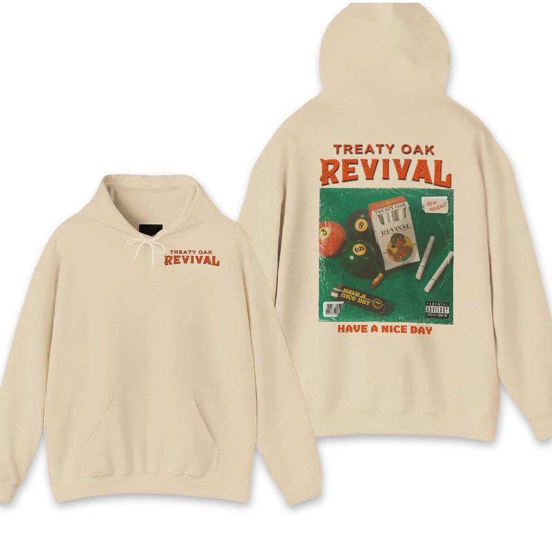 Treaty Oak Revival Hoodie - Retro Style Celebrate  Hoodie Pullover Menswear Classic Cotton