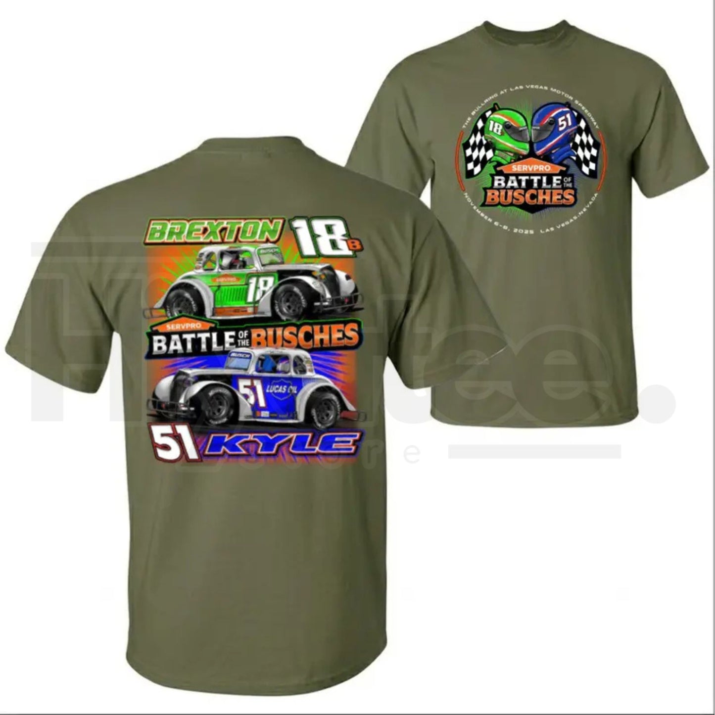 Battle Of The Busches Racing T-Shirt – Vintage Kyle & Brexton Busch NASCAR Style Tee