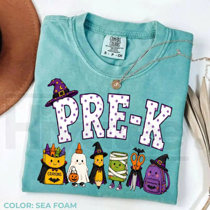 Comfort Colors Halloween Teacher Shirt Spooky Pencil Cute Fall Classroom Tee