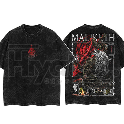 Dark Fantasy Gaming Washed T-Shirt – Oversized Cotton Double Print Streetwear Tee