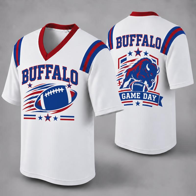 Custom Football Fan Jersey, White Mesh V-Neck Game Day Top, Unisex American Football Apparel for All 32 Teams
