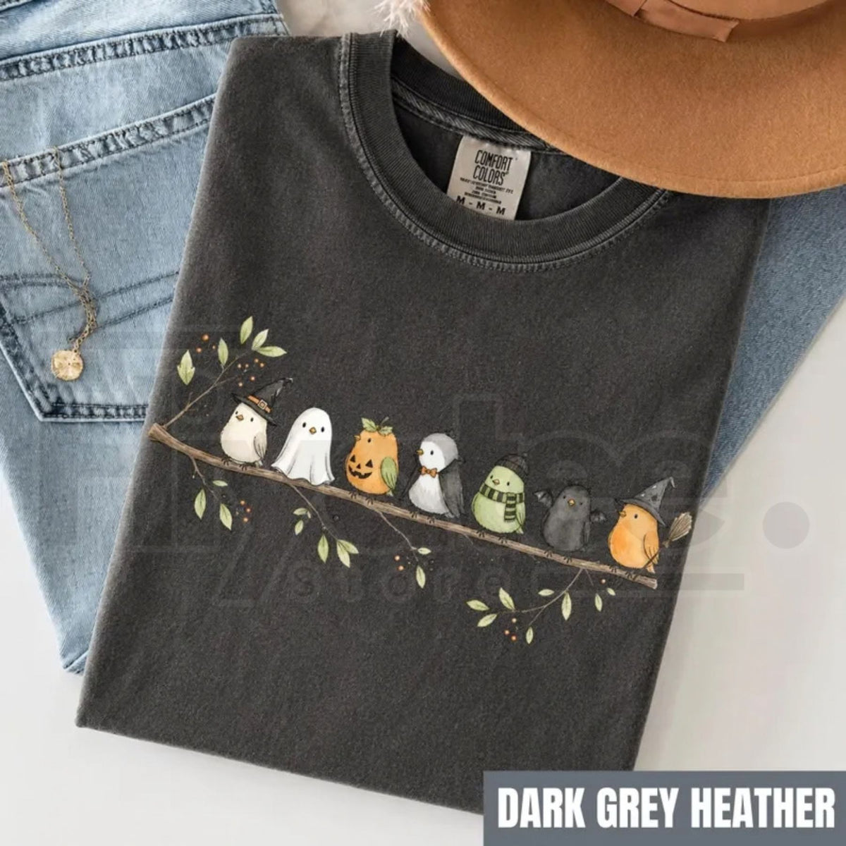 Comfort Colors Halloween Birds on a Branch Spooky Tee