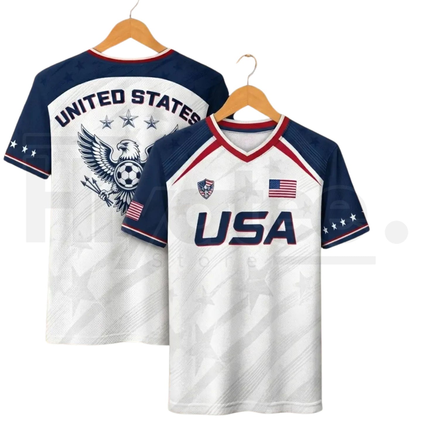2026 USA Soccer Jersey – Patriotic V-Neck Performance Shirt for Fans