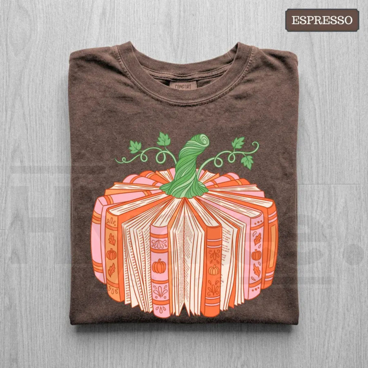 Book Pumpkin Shirt Bookish Fall Reader Tee Cute Librarian Bookworm Gift