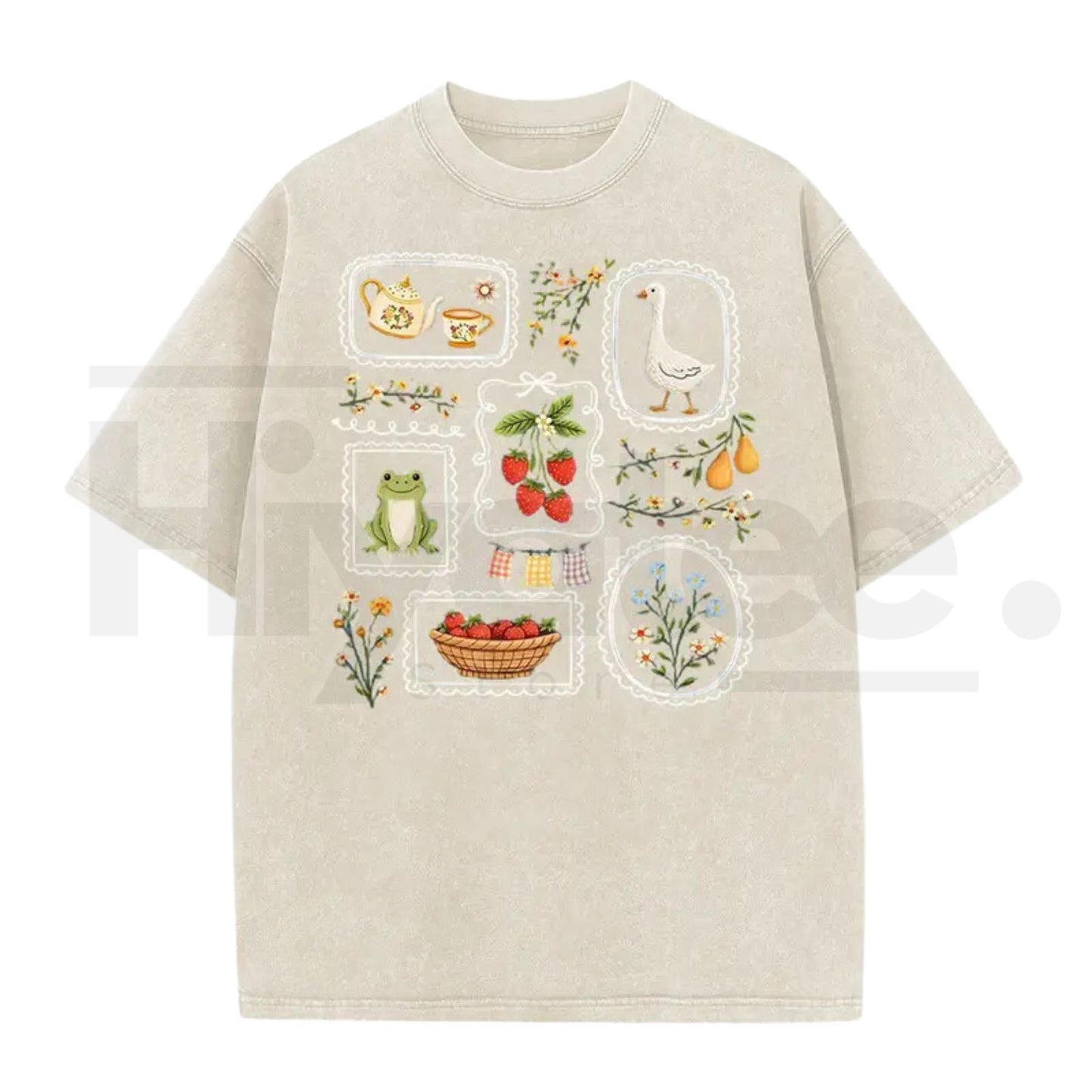 Women's Vintage Acid Wash T-Shirt – Soft Cotton Loose Retro Casual Top