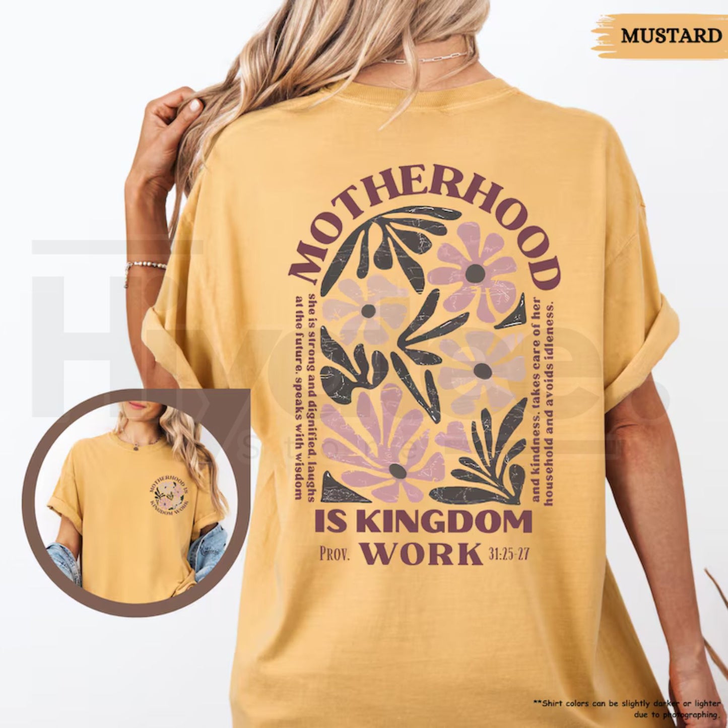 Comfort Colors® Motherhood Is Kingdom Work Shirt – Christian Mom Bible Verse Gift
