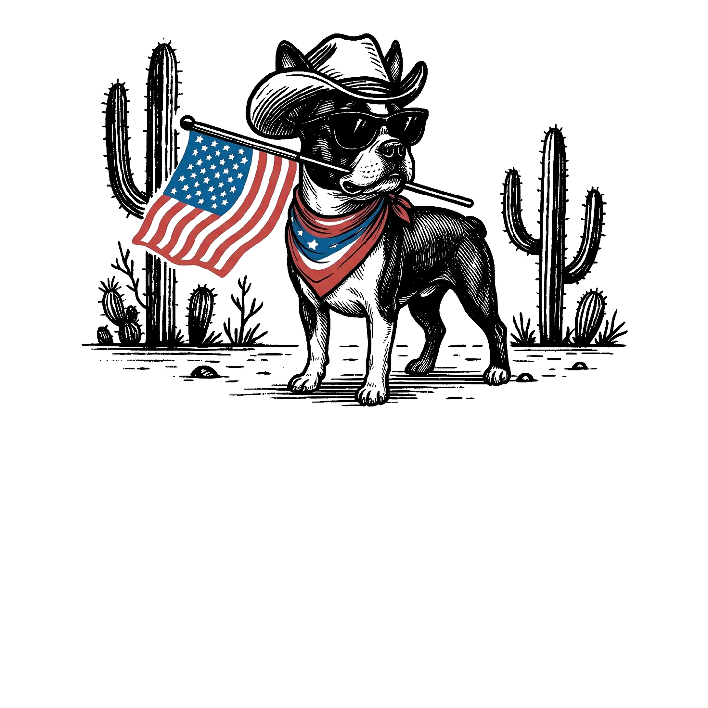 Comfort Colors® Patriotic Western Cowboy Dog Shirt – 4th of July USA Flag Dog Lover Tee