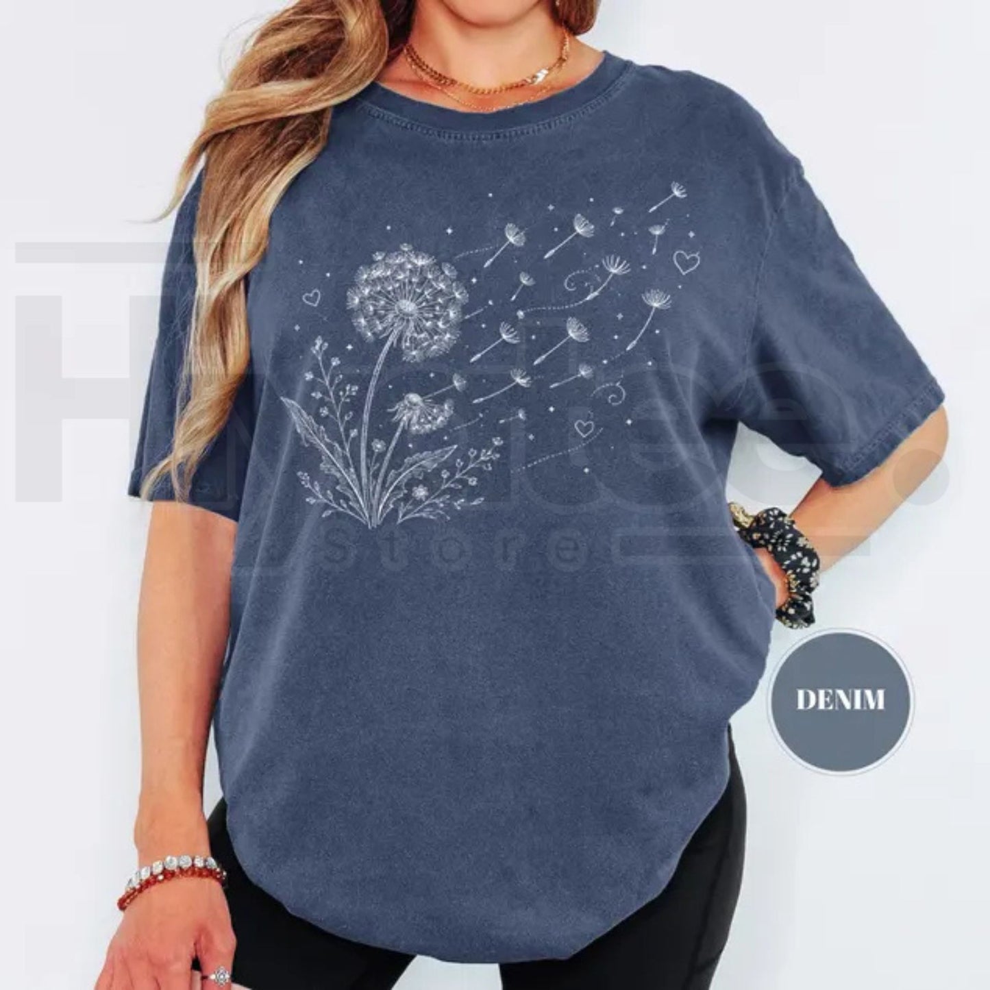 Dandelion Wildflower Comfort Colors T-Shirt Boho Floral Botanical Tee
