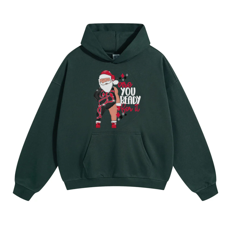 Santa, Are You Ready for Christmas? Hoodie – Festive Holiday Apparel for Men and Women - Hiyatee