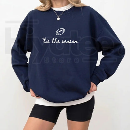Football Season Sweatshirt – Tis The Season Game Day Crewneck, Cozy Football Mom Fall Pullover