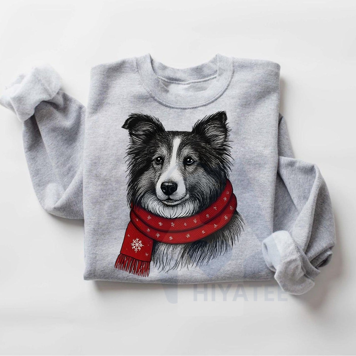 Santa Paws Christmas Dog Sweatshirt: 50 Dog Breeds in Festive Santa Hats, Gildan Unisex Holiday Pullover