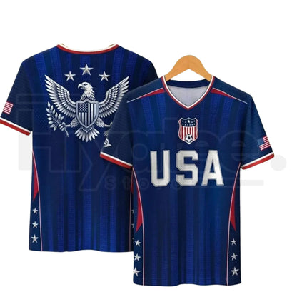 2026 USA Soccer Jersey – Patriotic V-Neck Performance Shirt for Fans