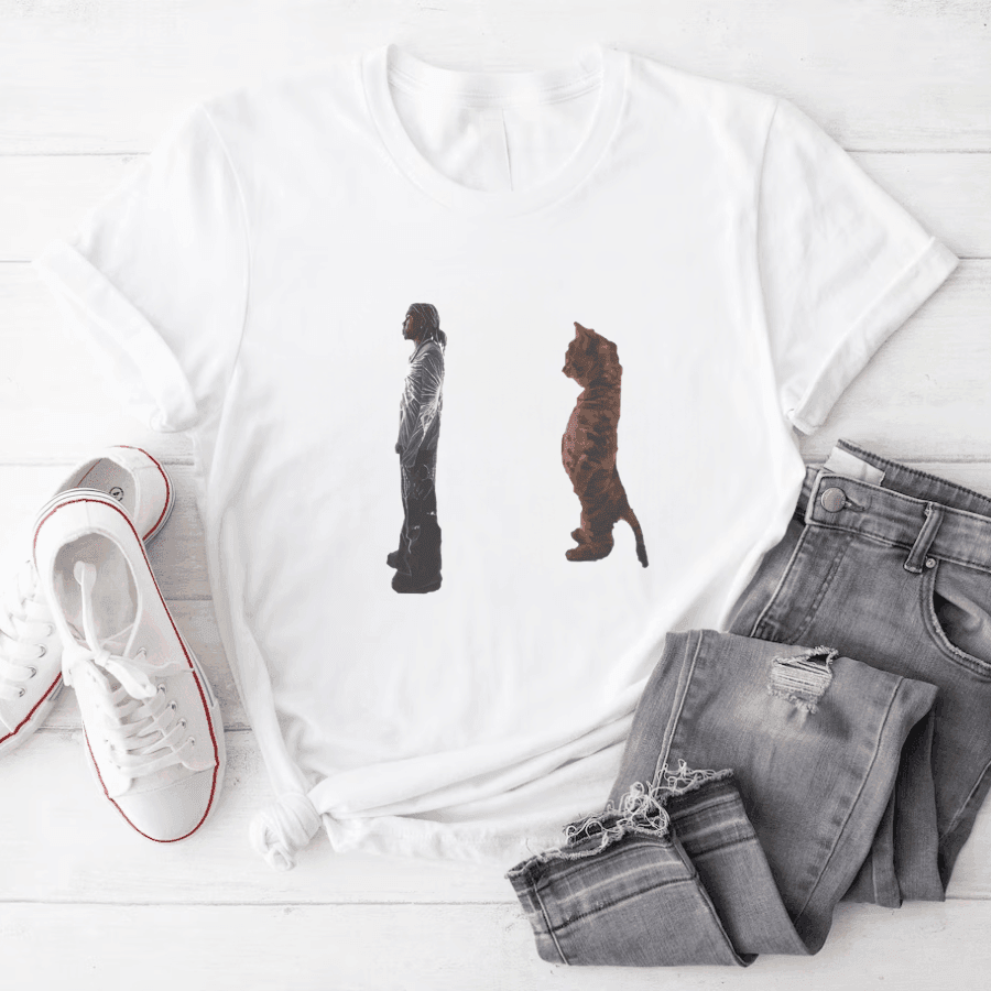 Destroy Lonely Standing Kitty Cat Funny T-Shirt - Hiyatee