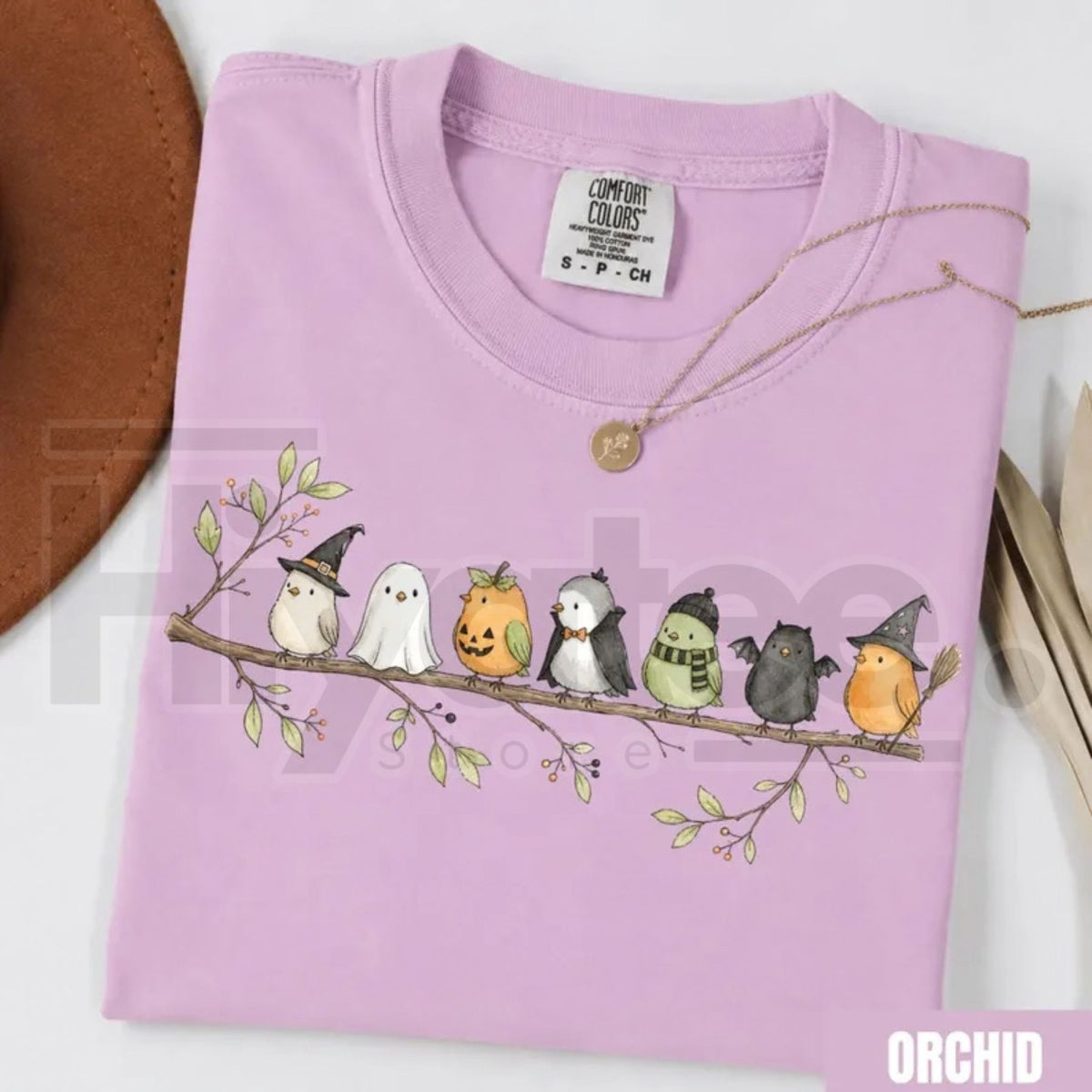 Comfort Colors Halloween Birds on a Branch Spooky Tee
