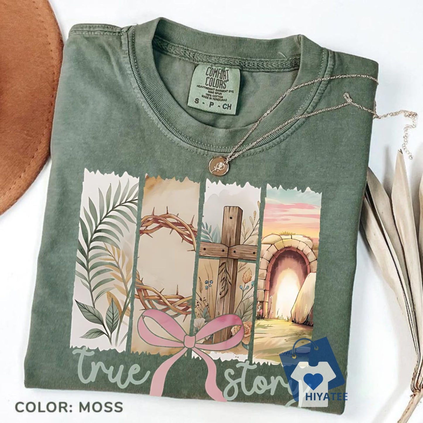 Comfort Colors "True Story He Is Risen" Shirt – Retro Christian Easter Tee