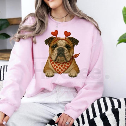 Valentines Dog Sweatshirt: Cute Custom Pet Lover Pullover, Heart Pattern Puppy Hoodie