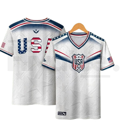 2026 USA Soccer Jersey – Patriotic V-Neck Performance Shirt for Fans