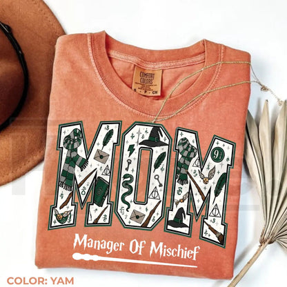 Comfort Colors Mom Manager of Mischief Shirt Magical Wizard Tee