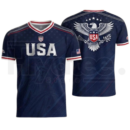2026 USA Soccer Jersey – Patriotic V-Neck Performance Shirt for Fans