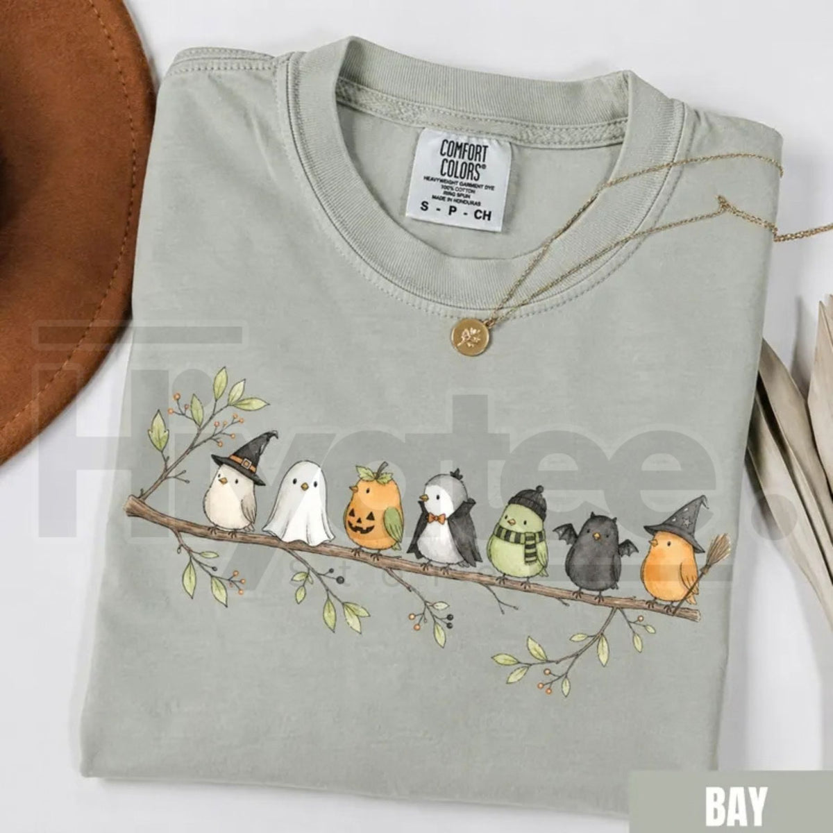 Comfort Colors Halloween Birds on a Branch Spooky Tee
