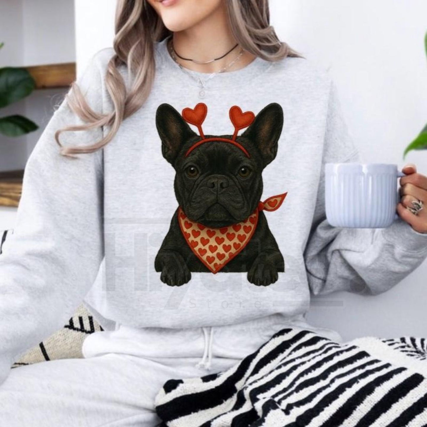Valentines Dog Sweatshirt: Cute Custom Pet Lover Pullover, Heart Pattern Puppy Hoodie