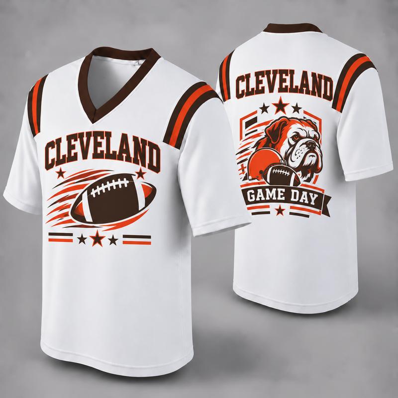 Custom Football Fan Jersey, White Mesh V-Neck Game Day Top, Unisex American Football Apparel for All 32 Teams
