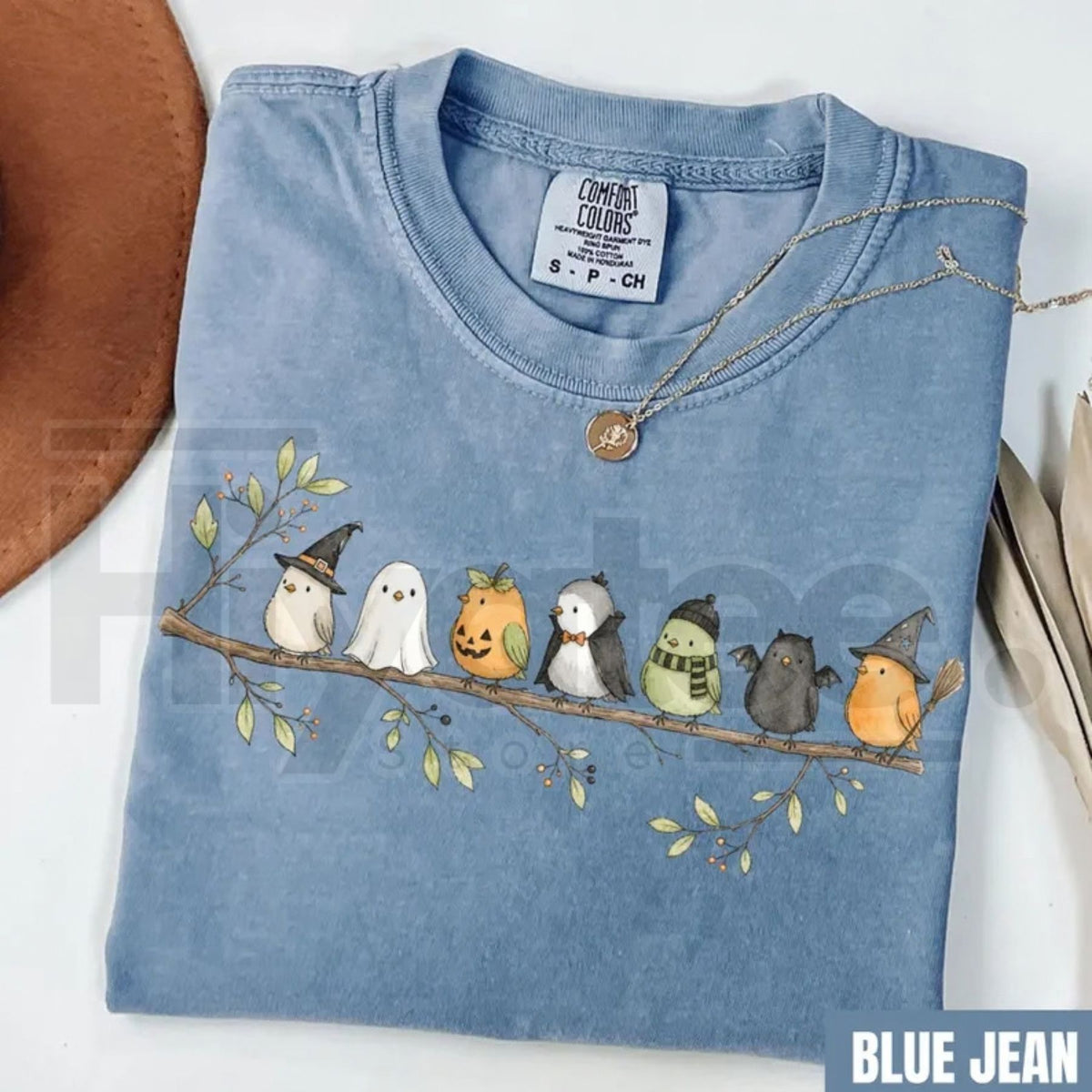 Comfort Colors Halloween Birds on a Branch Spooky Tee