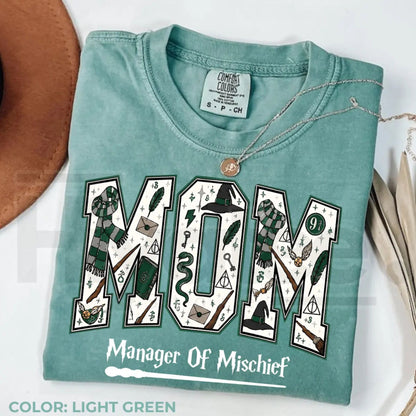 Comfort Colors Mom Manager of Mischief Shirt Magical Wizard Tee