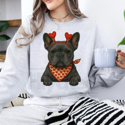 Valentines Dog Sweatshirt: Cute Custom Pet Lover Pullover, Heart Pattern Puppy Hoodie