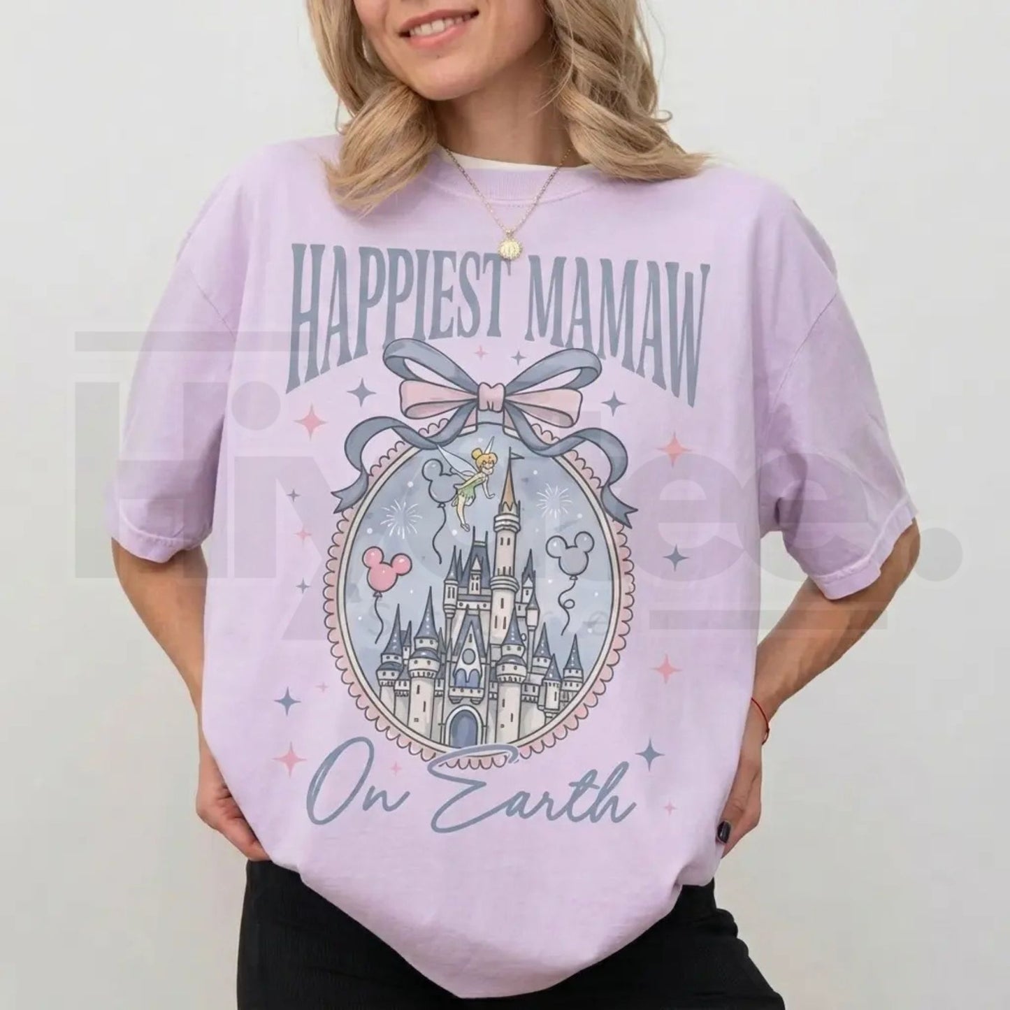 Personalized Retro Happiest Mom On Earth Comfort Colors Shirt – Coquette Bow Mama Tee