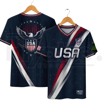 2026 USA Soccer Jersey – Patriotic V-Neck Performance Shirt for Fans